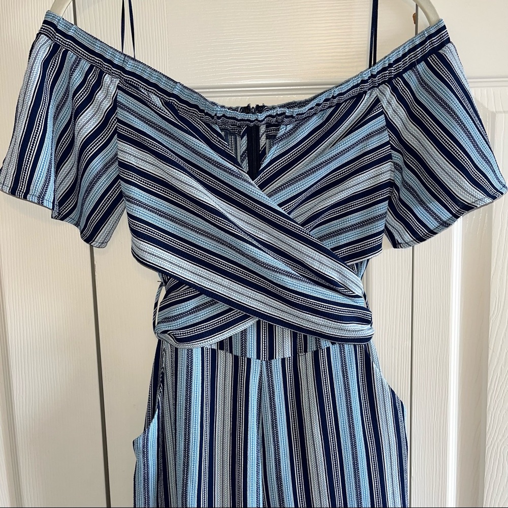 Striped blue jumpsuit